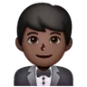 Man In Tuxedo: Dark Skin Tone Emoji 🤵🏿‍♂️ image - Samsung style