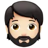 Person: Light Skin Tone, Beard Emoji 🧔🏻 image - Apple style
