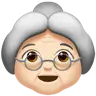 Old Woman: Light Skin Tone Emoji 👵🏻 image - Apple style