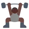 Person Lifting Weights: Dark Skin Tone Emoji 🏋🏿 image - Tossface style