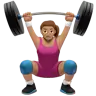 Woman Lifting Weights: Medium Skin Tone Emoji 🏋🏽‍♀️ image - Apple style