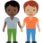 People Holding Hands: Dark Skin Tone, Medium Skin Tone