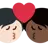 Kiss: Person, Person, Light Skin Tone, Dark Skin Tone