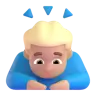 Man Bowing: Medium-Light Skin Tone Emoji 🙇🏼‍♂️ image - Microsoft 3D Fluent style