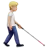Person With White Cane Facing Right: Medium-Light Skin Tone