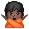 Person Gesturing No: Dark Skin Tone Emoji 🙅🏿 image - Samsung style