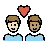 Couple With Heart: Man, Man, Light Skin Tone, Medium Skin Tone