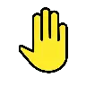 Emoji Alzato il dorso della mano 🤚 image - OpenMoji style