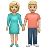 Woman And Man Holding Hands: Medium-Light Skin Tone Emoji 👫🏼 image - WhatsApp style