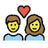 Emoji Coppia con cuore 💑 image - OpenMoji style