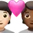 Couple With Heart: Person, Person, Light Skin Tone, Medium-Dark Skin Tone