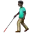 Man With White Cane: Dark Skin Tone