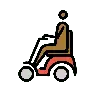 Person In Motorized Wheelchair: Medium-Dark Skin Tone Emoji 🧑🏾‍🦼 image - OpenMoji style