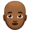 Man: Medium-Dark Skin Tone, Bald Emoji 👨🏾‍🦲 image - Apple style