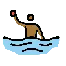 Man Playing Water Polo: Medium-Dark Skin Tone Emoji 🤽🏾‍♂️ image - OpenMoji style
