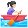 Woman Rowing Boat: Light Skin Tone Emoji 🚣🏻‍♀️ image - Samsung style