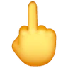 มือที่พลิกกลับด้วยการขยายนิ้วกลาง Emoji 🖕 image - Samsung style