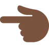 Backhand Index Pointing Left: Dark Skin Tone Emoji 👈🏿 image - Twitter / X (Twemoji) style