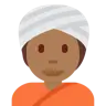 Person Wearing Turban: Medium-Dark Skin Tone Emoji 👳🏾 image - Twitter / X (Twemoji) style