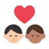 Kiss: Man, Man, Light Skin Tone, Medium Skin Tone Emoji 👨🏻‍❤️‍💋‍👨🏽 image - Tossface style