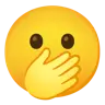 หน้าเบิกตากว้างและเอามือปิดปาก Emoji 🫢 image - Google Noto Color style