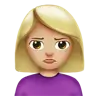 Woman Pouting: Medium-Light Skin Tone Emoji 🙎🏼‍♀️ image - Apple style