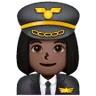 Woman Pilot: Dark Skin Tone Emoji 👩🏿‍✈️ image - Samsung style