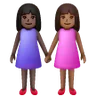 Women Holding Hands: Dark Skin Tone, Medium-Dark Skin Tone Emoji 👩🏿‍🤝‍👩🏾 image - Samsung style