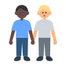Men Holding Hands: Dark Skin Tone, Medium-Light Skin Tone Emoji 👨🏿‍🤝‍👨🏼 image - Tossface style