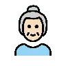 Old Woman: Light Skin Tone Emoji 👵🏻 image - OpenMoji style