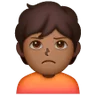 Person Pouting: Medium-Dark Skin Tone Emoji 🙎🏾 image - Samsung style