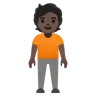 Person Standing: Dark Skin Tone Emoji 🧍🏿 image - Google Noto Color style