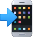 โทรศัพท์มือถือพร้อมลูกศรขวาทางซ้าย Emoji 📲 image - Facebook Meta style