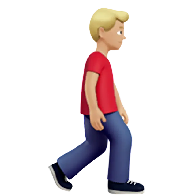 Man Walking Facing Right: Medium-Light Skin Tone
