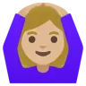 Woman Gesturing Ok: Medium-Light Skin Tone Emoji 🙆🏼‍♀️ image - Google Noto Color style