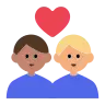 Couple With Heart: Man, Man, Medium Skin Tone, Medium-Light Skin Tone Emoji 👨🏽‍❤️‍👨🏼 image - Tossface style