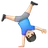Man Cartwheeling: Light Skin Tone