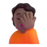 Person Facepalming: Medium-Dark Skin Tone Emoji 🤦🏾 image - Microsoft 3D Fluent style