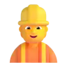 Эмодзи Строитель 👷 image - Microsoft 3D Fluent style