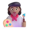 Woman Artist: Medium Skin Tone Emoji 👩🏽‍🎨 image - Microsoft 3D Fluent style