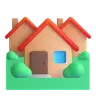 Hausgebäude Emoji 🏘 image - Microsoft 3D Fluent style