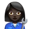 Woman Mechanic: Dark Skin Tone Emoji 👩🏿‍🔧 image - Apple style