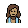 Woman In Steamy Room: Medium Skin Tone Emoji 🧖🏽‍♀️ image - OpenMoji style