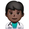 Man Health Worker: Dark Skin Tone Emoji 👨🏿‍⚕️ image - Samsung style
