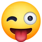 Emoji Affronta con lingua bloccata e occhiolino 😜 image - Facebook Meta style