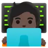 Technologist: Dark Skin Tone Emoji 🧑🏿‍💻 image - Google Noto Color style