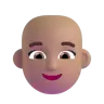 Woman: Medium Skin Tone, Bald Emoji 👩🏽‍🦲 image - Microsoft 3D Fluent style