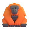 ลิงอุรังอุตัง Emoji 🦧 image - Microsoft 3D Fluent style