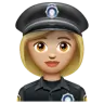 Woman Police Officer: Medium-Light Skin Tone Emoji 👮🏼‍♀️ image - WhatsApp style
