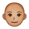 Woman: Medium Skin Tone, Bald Emoji 👩🏽‍🦲 image - Samsung style